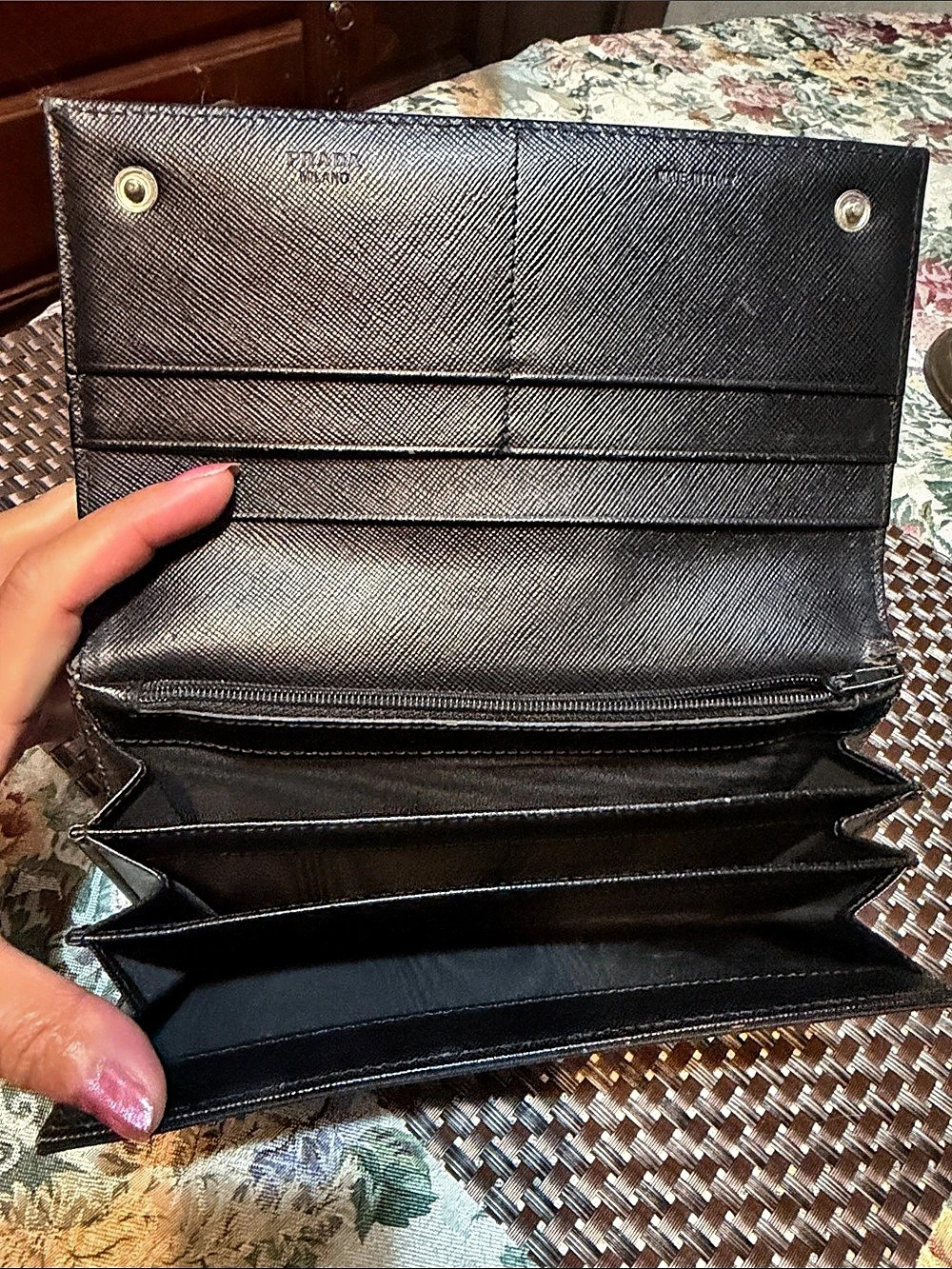 Prada Black Saffiano Leather Wallet - Picture 2 of 6